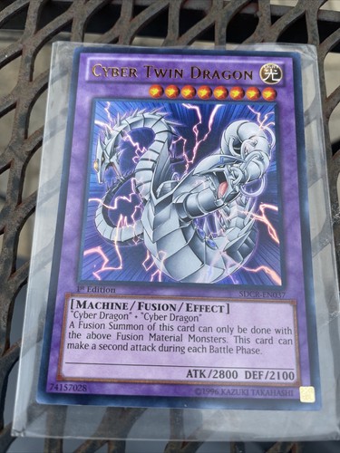 Yugioh SDCR-EN037 Cyber Twin Dragon Ultra Rare 1st Edition/ Never Played - Picture 4 of 5