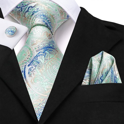 Reino Unido 100 % seda para hombre corbata de cachemira conjunto de corbatas azules a rayas florales negras corbatas de boda - Imagen 164 de 248