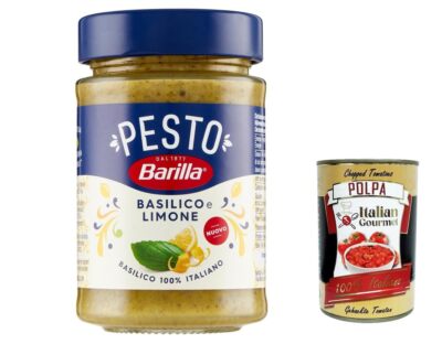 12x Barilla Pesto Basilico e Limone Glutenfreie Pasta-Sauce 190g+Polpa 400g