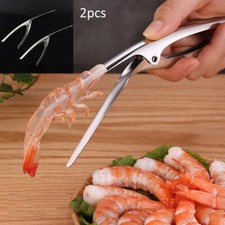 2x PCS Shrimp Cleaner Deveiner Tool Stainless Steel Shell Peeler Remover Plier
