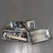 Vintage 1978 Bergamot Brass Works Bulldozer Belt Buckle K-38. Made In USA.