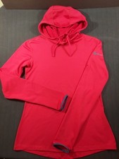 Nike Pro Dri Fit Cowl Neck Hoodie Women's Medium Pink Blue