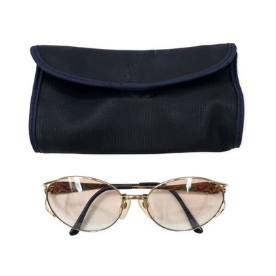 YVES SAINT LAURENT Vintage Sunglasses Gold Metal Collar Lens YSL