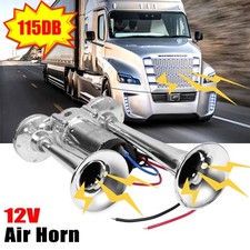 115DB Fanfare Hupe Druckluft Horn Nebelhorn Chrom mit Kompressor 12V PKW LKW Bus