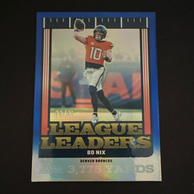 2025 Panini Score Bo Nix Denver Broncos League Leaders #11 Artist's Proof 20/35
