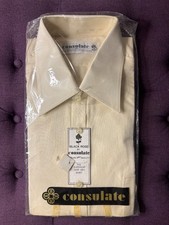 1970s Consulate Black Rose Shirt Men  s L Deadstock Drip Dry Long Collar