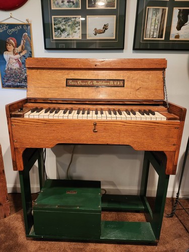 Estey Organ Reed  With electric blower  on stand. Needs some minor repairs.