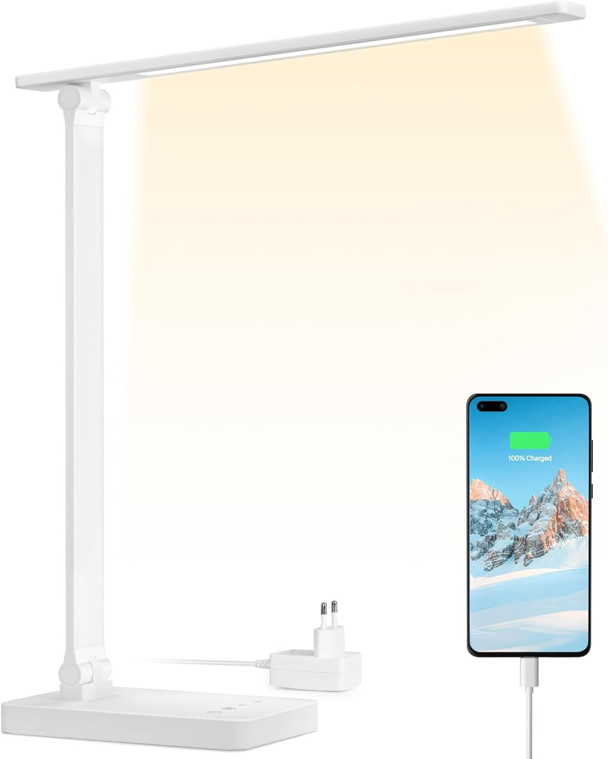 Lampada Scrivania LED 15W Wireless | 5 Livelli Luminosità USB-C