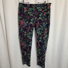 J. Mclaughlin Women's Hook Closure Flat Front Straight Leg Pants Floral Sz 12