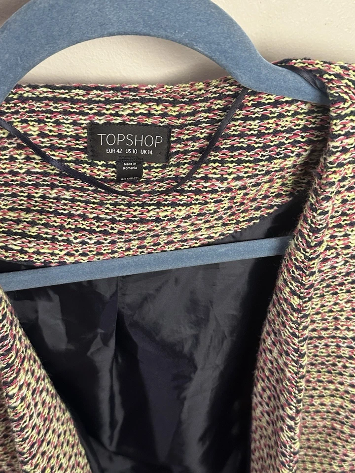 Topshop 女式开襟粗花呢西装外套 10 码多色 — 第 2/4 张图片