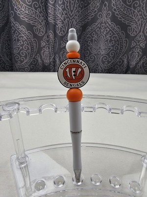 Cincinnati Bengals  Silicone Beaded Refillable Pen Extra  Black Ink Cartridge 