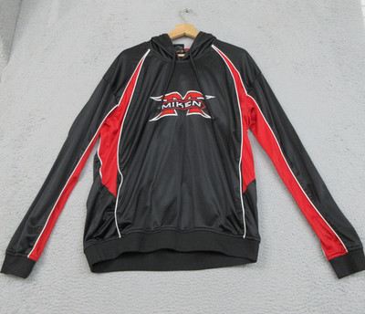 Miken Hoodie Mens Medium Black Red Pullover Sweatshirt Sports Baseball Outdoor