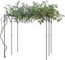 Flat Top Garden Arch Trellis for Climbing Plants, Metal Outdoor Arbor for
