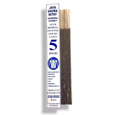 (3 x PACKS) JAYA GAURA NITAY SANDALWOOD INCENSE STICK AROMATHERAPY BALI 5 HOURS
