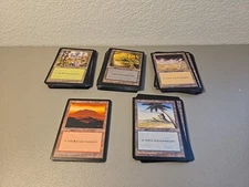 MTG Lot Of 100 Mirage Basic Lands LP