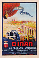 AFFICHE ANCIENNE de REMA   DINAN FETE DE L' AUTOMOBILE 1929 RALLYE BRETAGNE