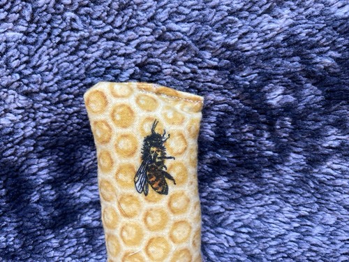 Handmade Yellow Honey Bee Printed Catnip Kick Stick Cat Toy - Picture 6 of 6
