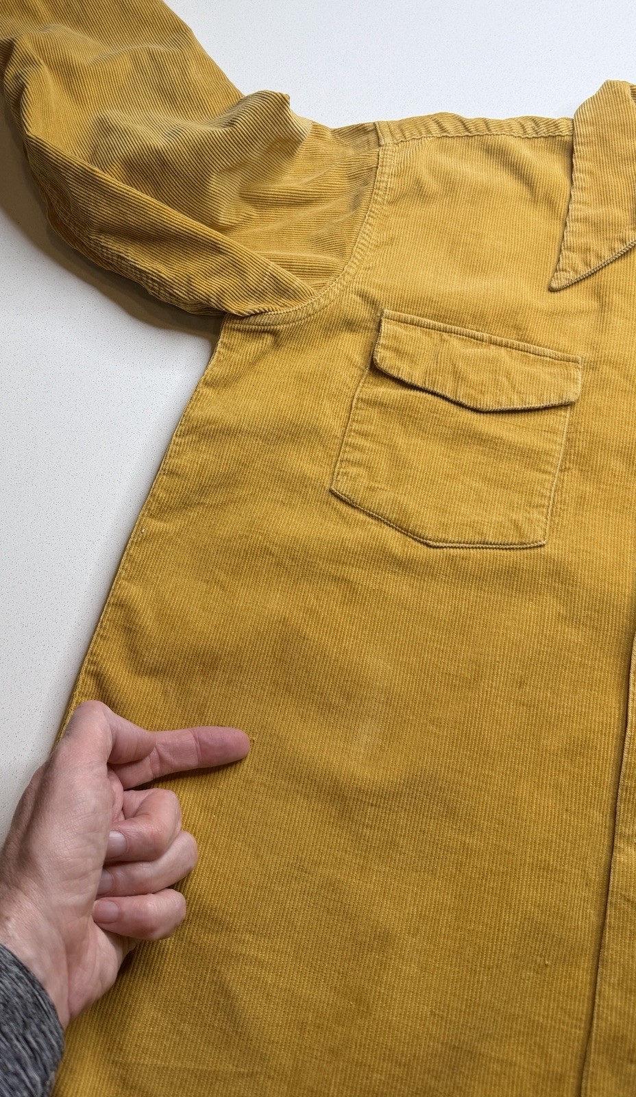 Vintage Deer Creek Gold Corduroy Loop Collar Shirt Men’s Size M L 40s 50s 60s