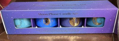 Earth's Elements Wellness Moon Phase Scented Soy Wax Round Candle Set 4 3.5oz