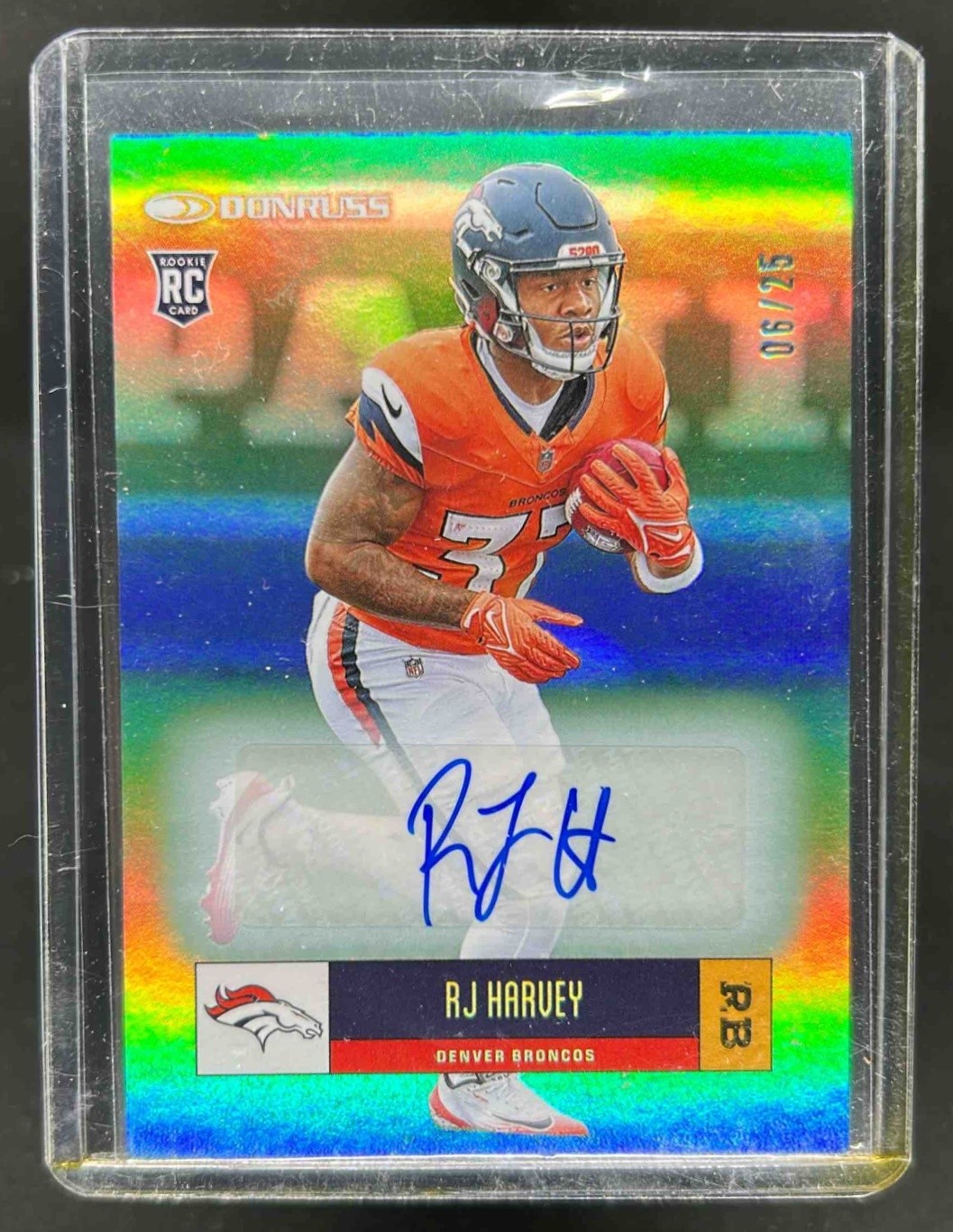 2025 Donruss RJ Harvey Retro 2005 Auto RC Rookie #6/25 Broncos