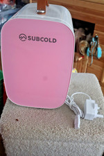 SUBCOLD PRO6 MINI FRIDGE 6L PINK WITH LEATHER HANDLE & POWER ADAPTER