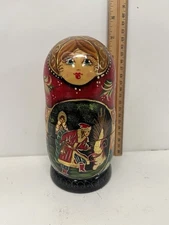 Russian Matryoshka Nesting Dolls – Hand-Painted – Set of 5. Fire Bird Fairy Tale