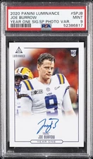 2020 PANINI LUMINANCE YEAR ONE SIGNATURES SP PHOTO VARIATIONS JOE BURROW PSA 9