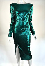 DRESS the POPULATION Natalie Sequin Cocktail Dress Women M NWT Nylon Emerald