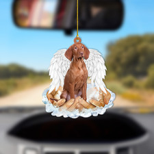 Vizsla dog in Angel Wings Acrylic Car Hanging Ornament