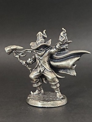 Adventures Guild Flame Mage Solid Metal Miniature Figure, Heavy and Sturdy 