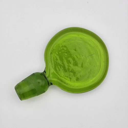 Blenko Glass Olive Green 6727 Flat Round Decanter Stopper Only