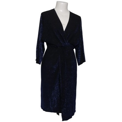 Zara Basic, Wickelkleid, Größe: S, Schwarz/Blau, Viskose, Einfarbig, Damen #Txg