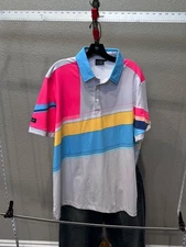 Sunday Swagger retro 1990's Golf Pattern POLO SHIRT Large L