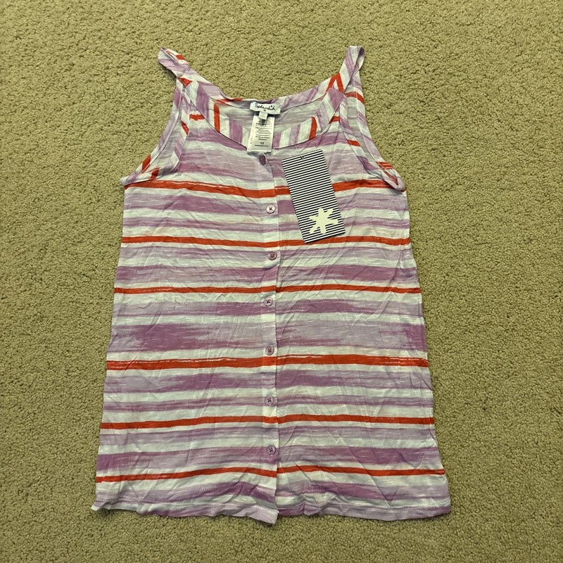 SPLENDID New Teen Girl 12 Lavender Red White Striped Thin Strap Tank Top NWT $48