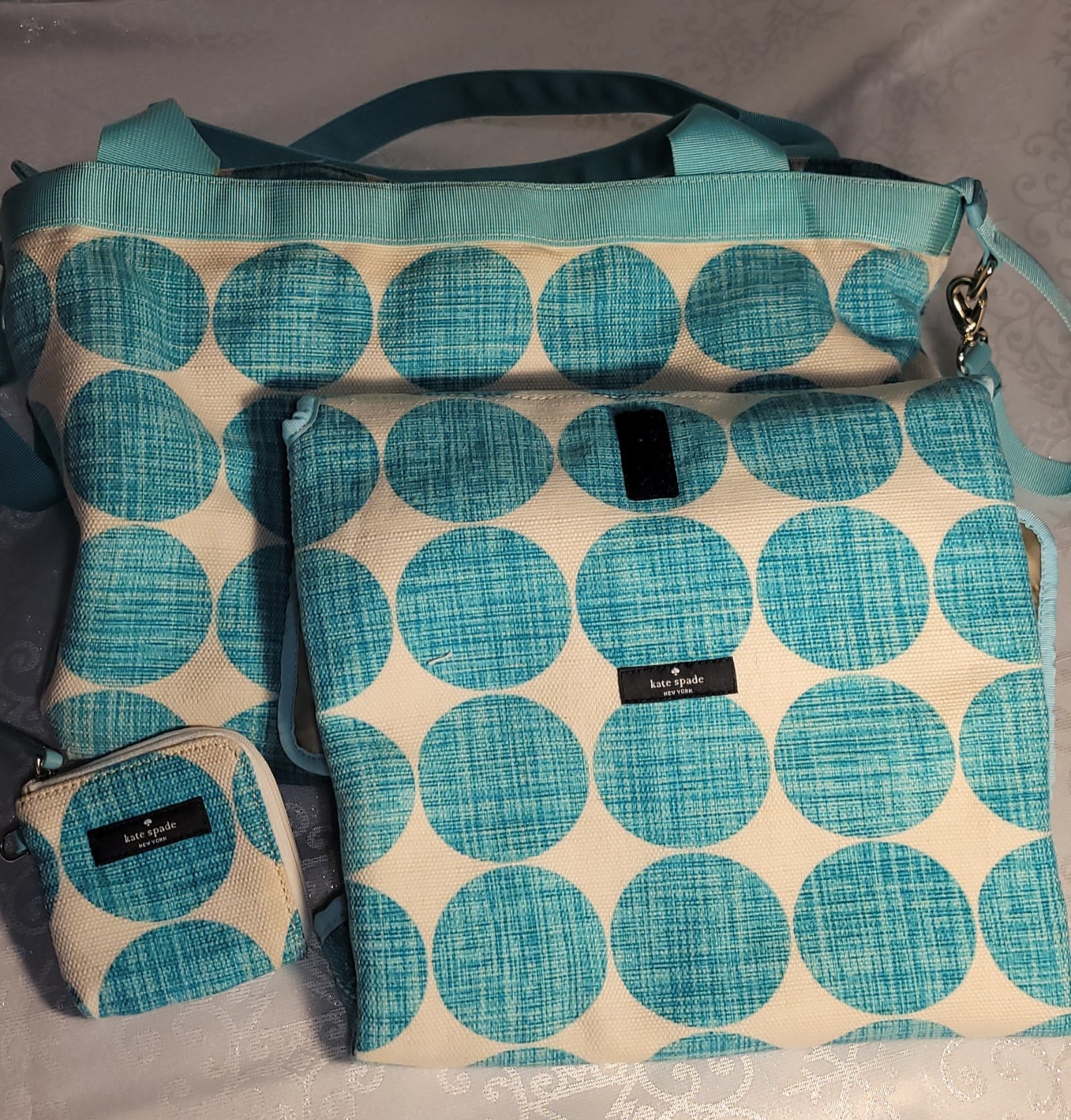 Kate Spade New York Diaper Bag with Changing Pad and 2 Key Clip Tote