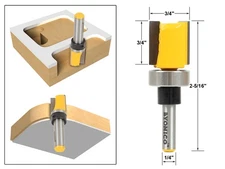 3/4" Diameter Flush Trim Template Router Bit - 1/4" Shank - Yonico 14131q