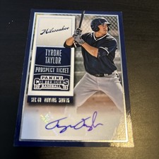 2015 Contenders AUTO ROOKIE Tyrone Taylor RC #10 Baseball Card (f3). rookie card picture