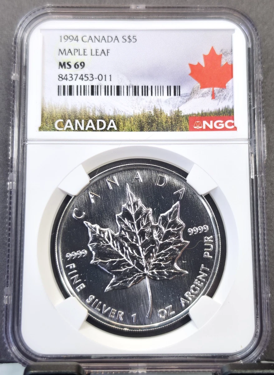 Canadian Maple Leaf NGC Grade MS 69 Silver Bullion Coins for sale