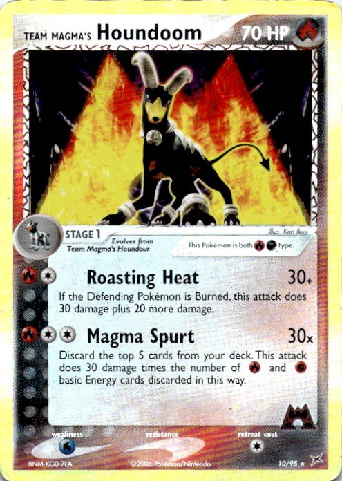 Team Magma's Houndoom Holo Rare Team Magma vs Team Aqua 10/95 LP