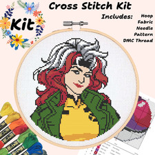 Rouge x men 97 superhero mutant Cross Stitch needlepoint kit 14 count