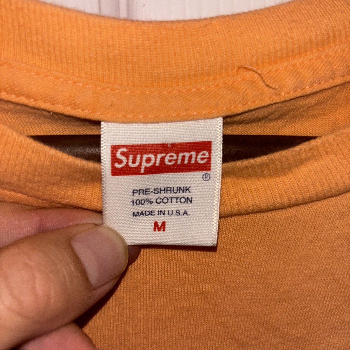 Supreme Shirt Mens M Peach New York SS18 Ripple Long Sleeve | eBay