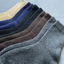 5 Pairs Solid Color Wool Socks for men Winter Thermal Socks Thick Casual Wear