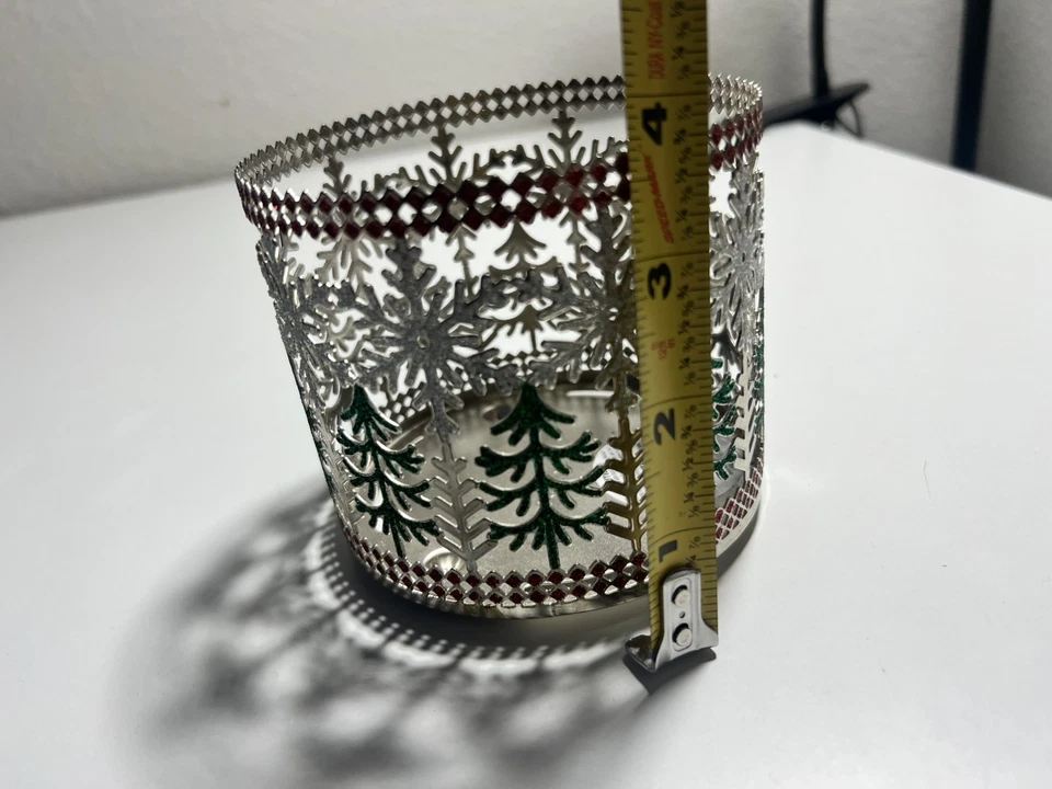 Bath & Body Works Christmas 3-Wick Candle Holder  Snowflake Tree Holiday Sleeve - Image 3 of 4
