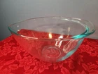 Pyrex TEARDROP Clear Turquoise Glass Bowl 2.5 Qt Mixing w/Pour Spout #2225 VTG