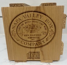 Vtg NAPA VALLEY BOX COMPANY CD Holder Wooden Crate 20 Compact Discs