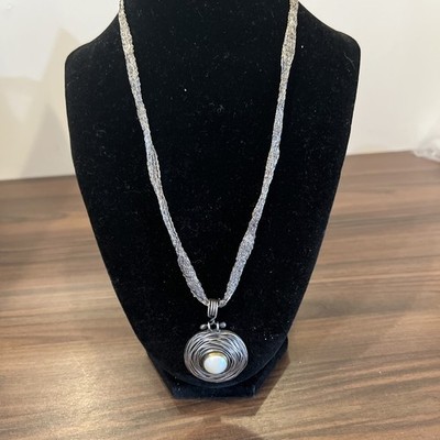 Handarbeit 925 Silber Halskette mit Perlenanhänger