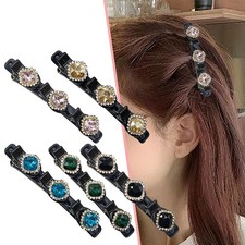 Crystal Stone Braided Hair Clips, Double Bangs Hair Clips Braided Hair JQ