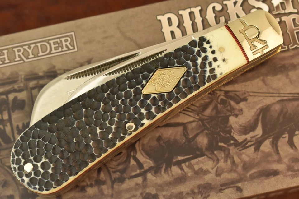 ROUGH RIDER RYDER BUCKSHOT BONE JUMBO LOOM FIXER HALF HAWKBILL KNIFE RR2324 - Image 2 of 4