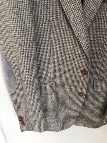 Vintage Joske Herren Store Tweed Grau Ellenbogenschützer Blazer 42 L Made in Italy - Bild 3 von 7