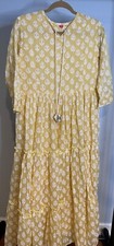 Long Maxi Summer Dress With Light Colors Mustard, Olive Green and  Baby Pink.